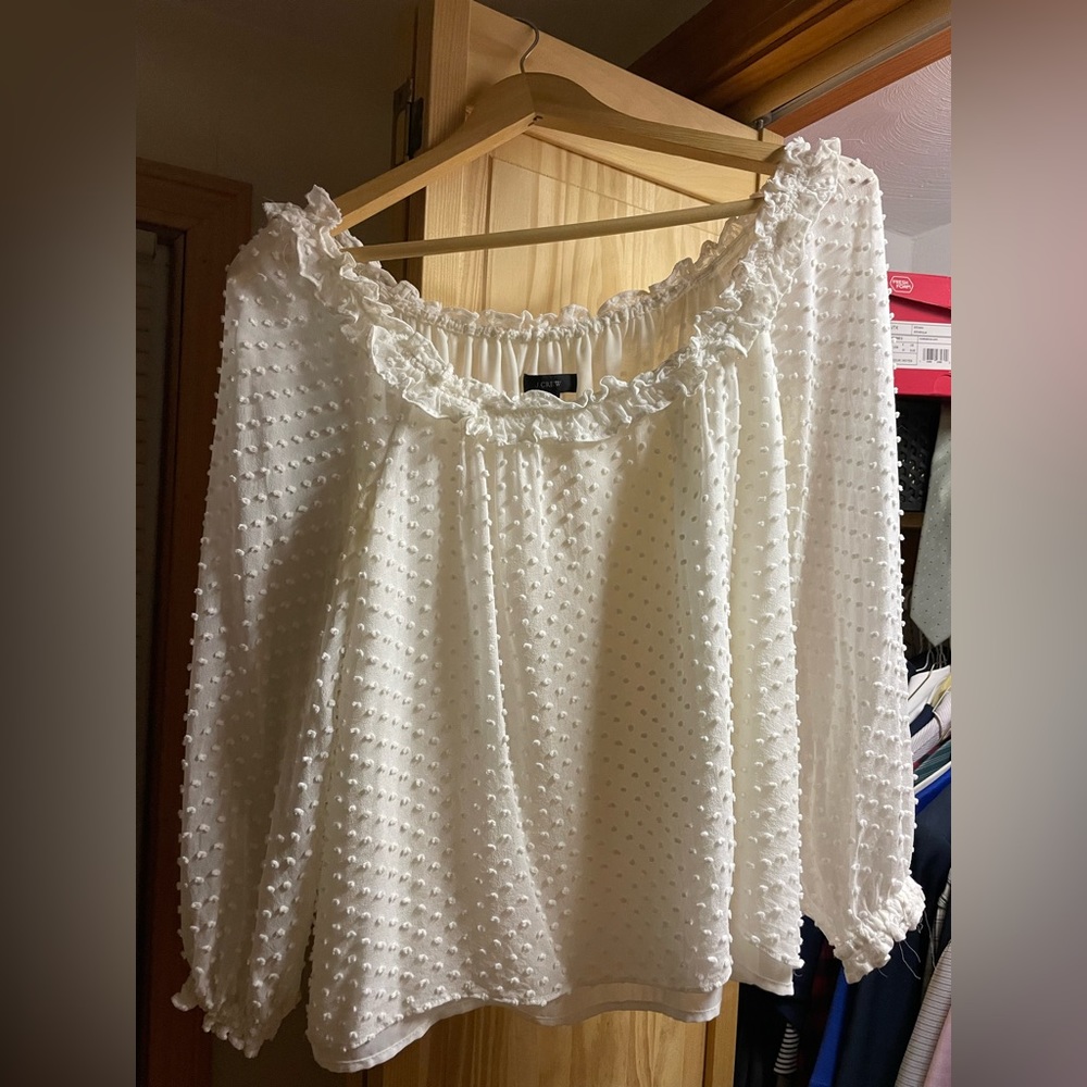 J.Crew silk & cotton ivory blouse
